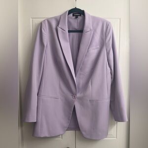 Express Lavender One-Button Blazer Jacket - Women